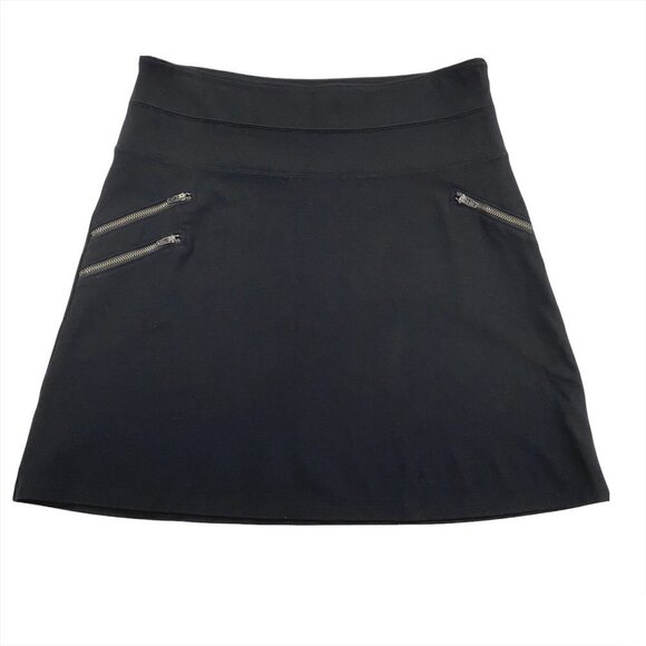 Athleta Ponte Moto Skirt Black Solid Rayon Blend Women's 8 - Picture 3 of 8